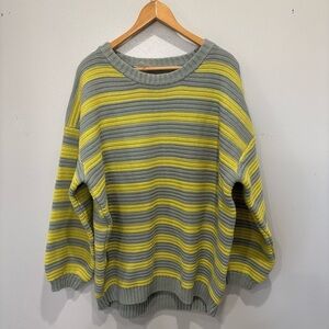 Free People Links Striped Oversized Pullover Sweater Women’s Size Medium